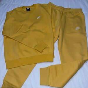 Nike Yellow Crewneck and Joggers Set Solar Flare
